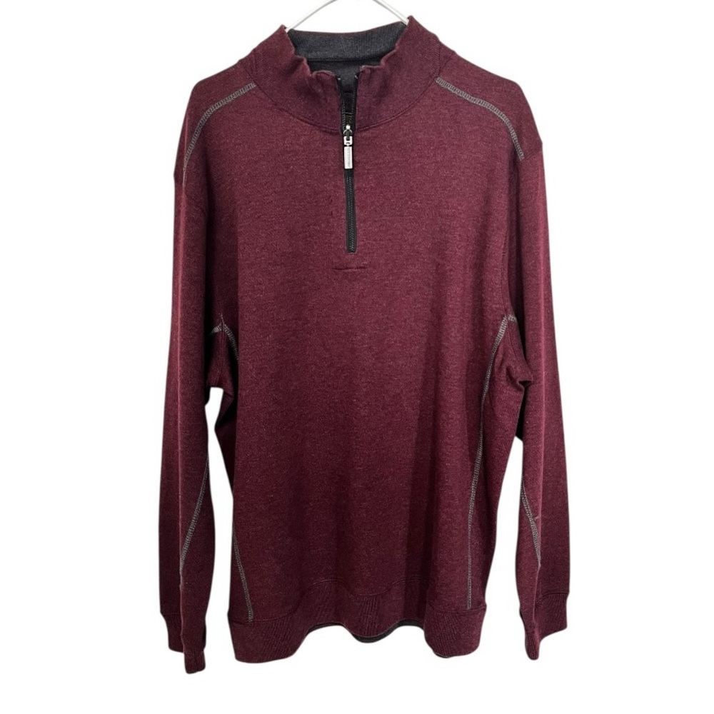 F/X Fusion | 100% Cotton 1/4 Zip Heather Brick‎ Sweater L